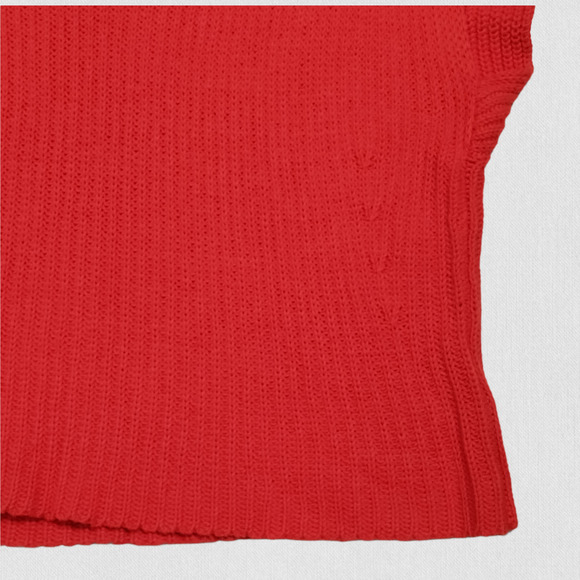 Cabi Ruby Oversized Knit Deep V Short Sleeve Pullover Womens Small #5837‎ Red - Picture 9 of 16